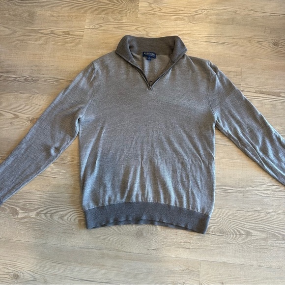 Brooks Brothers Men's Ultimate Merino Wool quarter Zip Sweater brown size large - Picture 4 of 10